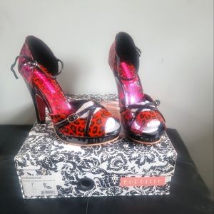 Bordello Leopard Pin-up Pumps - size 7